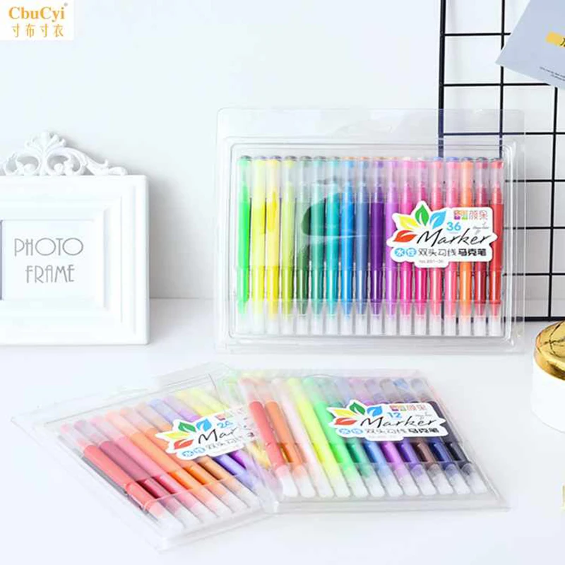 

Water-based double-headed watercolor marker set color double-headed hand-painted ink painting marker soft head art supplies