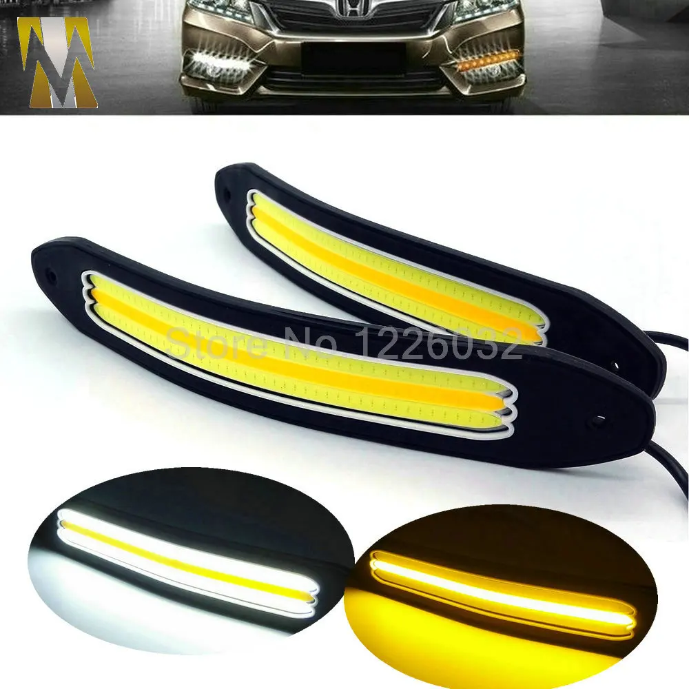 

Flexible Car DRL Daytime Running Lights & Turning Lights Waterproof Soft White Yellow Day Driving Light Fog Light DRL