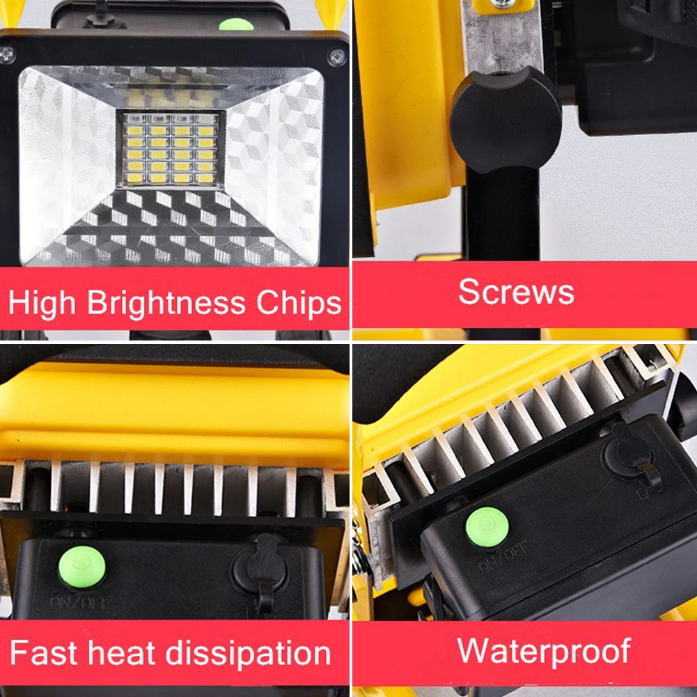 Светодиодный уличный светильник Перезаряжаемые 30 Вт 24 Светодиодный точечный светильник Светодиодный прожектор светильник стадион Кемпинг ремонт автомобиля лампа+ Зарядное устройство+ 3*18650 Батарея