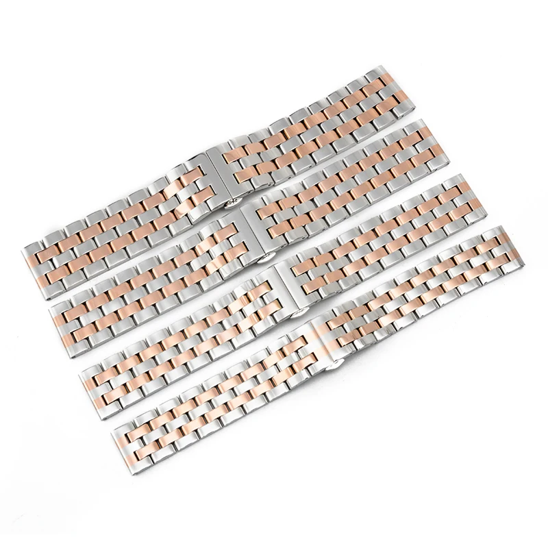 Shellhard 5 Colors Stainless Steel Watches Buckle Luxury Watch Band Strap Bracelet 20/22/24/26mm Replacement Solid Link Bracelet