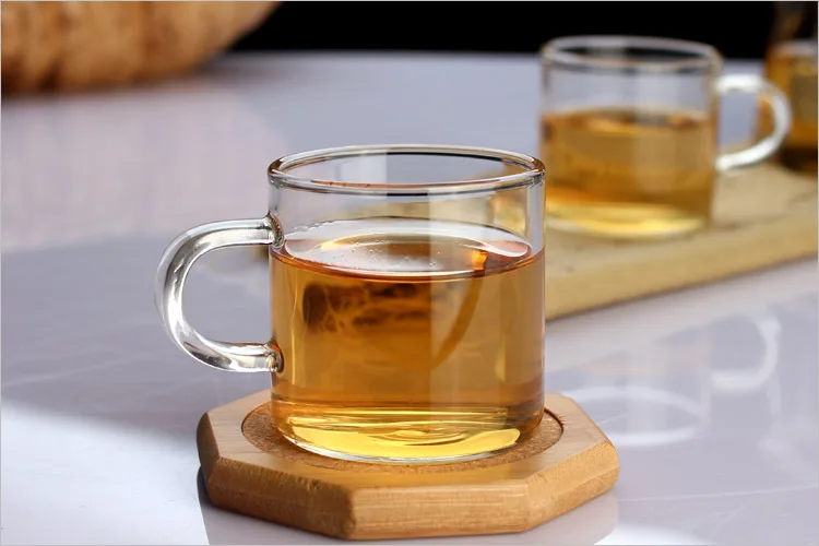 

4PCS/LOT 120ML Heat Resistant Glass Tea Cup Milk Coffee Flower Tea Cups Handmade Water Glass Drinkware JQ 1077