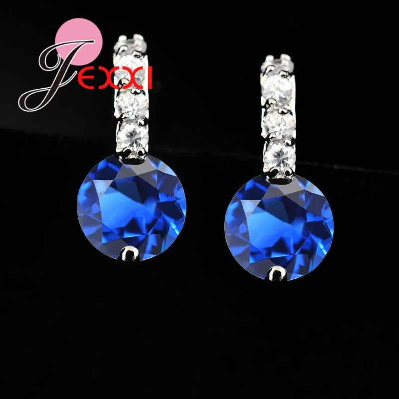 

JEXXI Elegant Wedding Engagment Woman Lady Stud Earring,Pure 925 Sterling Silver AAA CZ Zircon Crystal Jewelry For Bridal