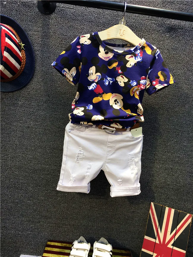 

2016 summer Europe fashionable girls Cute girls short bow wave shorts + cotton suit Birthday gift for girls