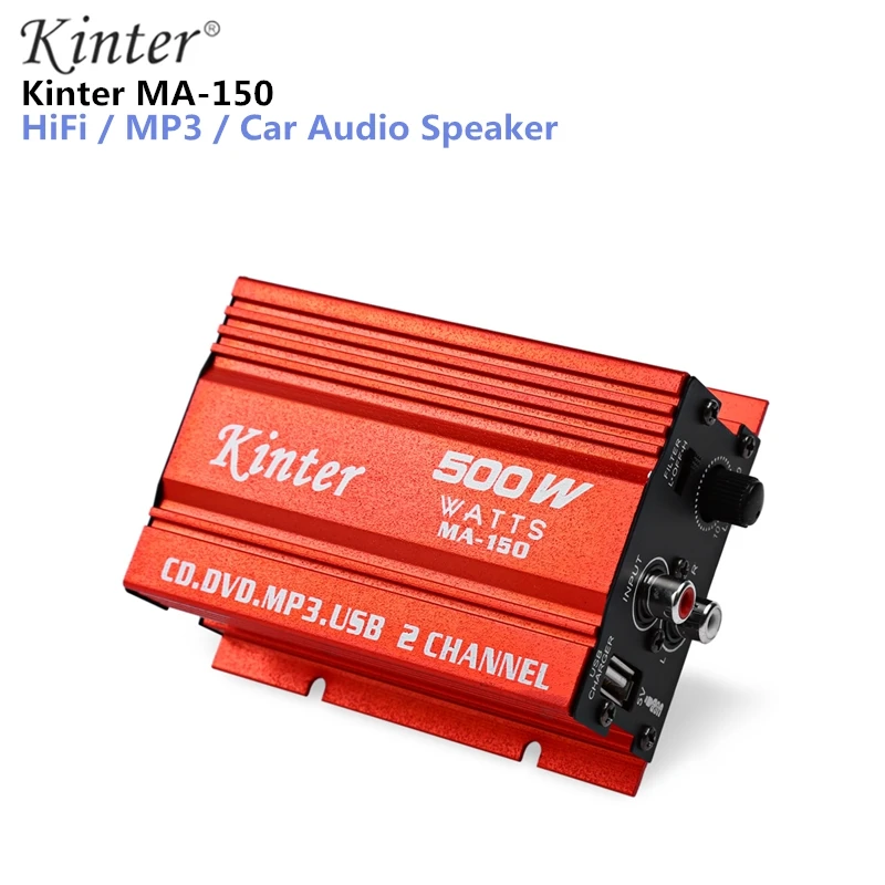 

Kinter MA-150 Mini Amplifier 5V audio amplifie 500W 5V Hi-Fi Stereo Amplifier Booster DVD MP3 Speaker for Car Motorcycle