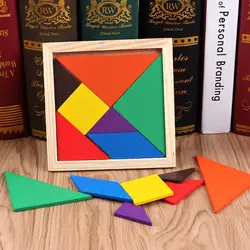 Красочная деревянная головоломка Танграм головоломка игрушки тетрис игра дошкольного магирования интеллектуальная развивающая игрушка