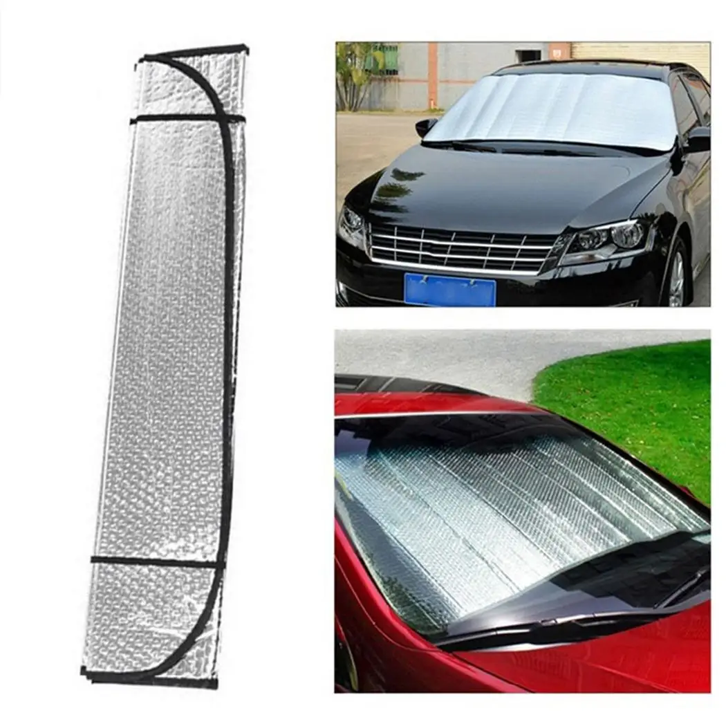 

Foldable Front Rear Windshield Car Window Sun Visors Square 58g Sunshade Cover Silver Block