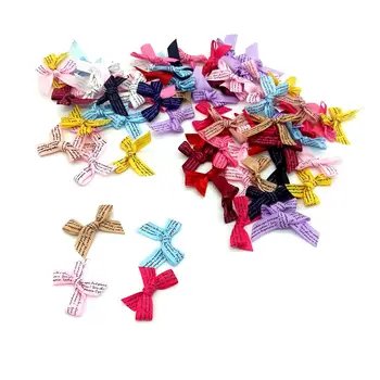 

50/100Pcs/lot Handmade Pre Tied Satin Ribbon Gift Package Bow Wedding Embellishment diy craft supplies scrapbooking Accessory