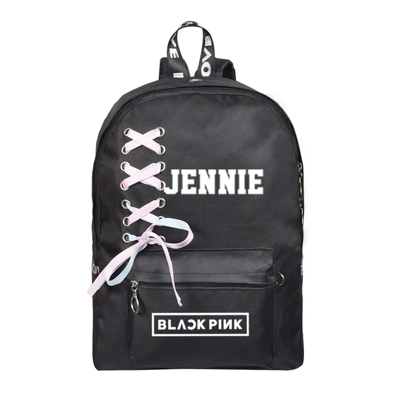 

Kpop Blackpink Jisoo Lisa Jennie Rose Packbacks Schoolbags Same Shoulder Bag Korean Student Canvas Schoolbags Large Capacity New