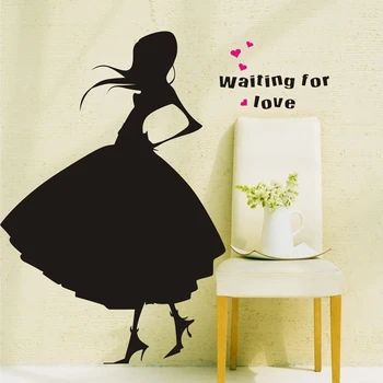 

"Girls - Waiting for love" bedroom/living room background wall/character wall wallpaper the free shipping