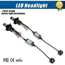 Пара H4 Led Привет/Lo H4-3 Фары Автомобиля 12 Вт 6800LM 6000 К Xenon белый Авто Головная Лампа Противотуманных фар Conversion Kit Заменить HID лампы