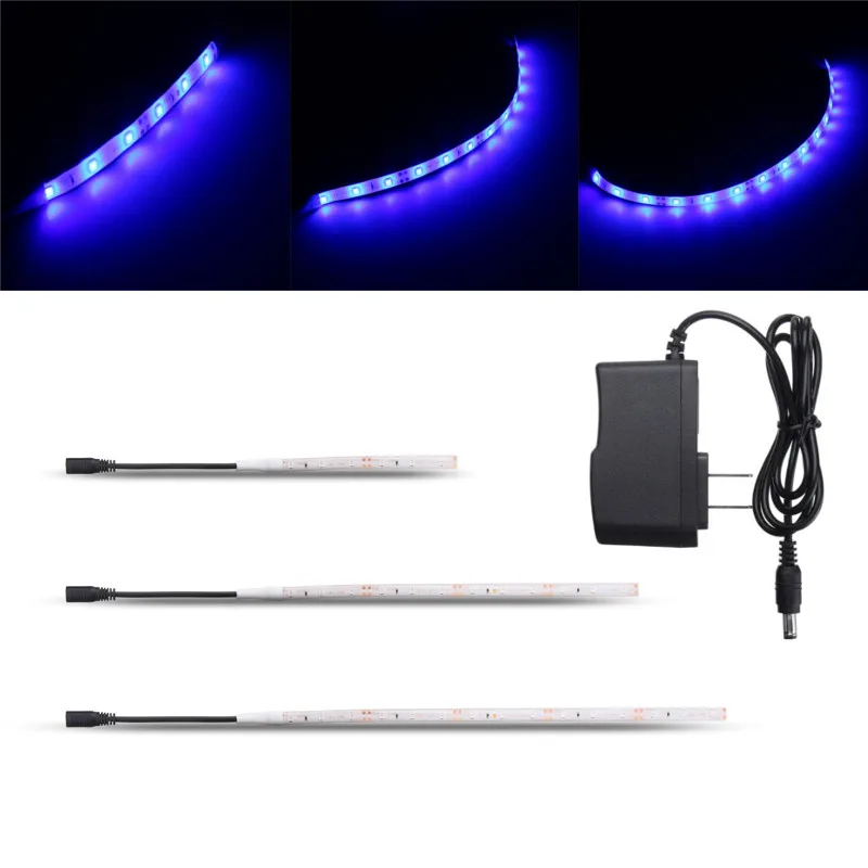 

10/20/25 cm 6/12/15 LEDs Strip Light 12V DC 3528 SMD Aquarium LED BLUE Light Strip With Power Waterproof IP65