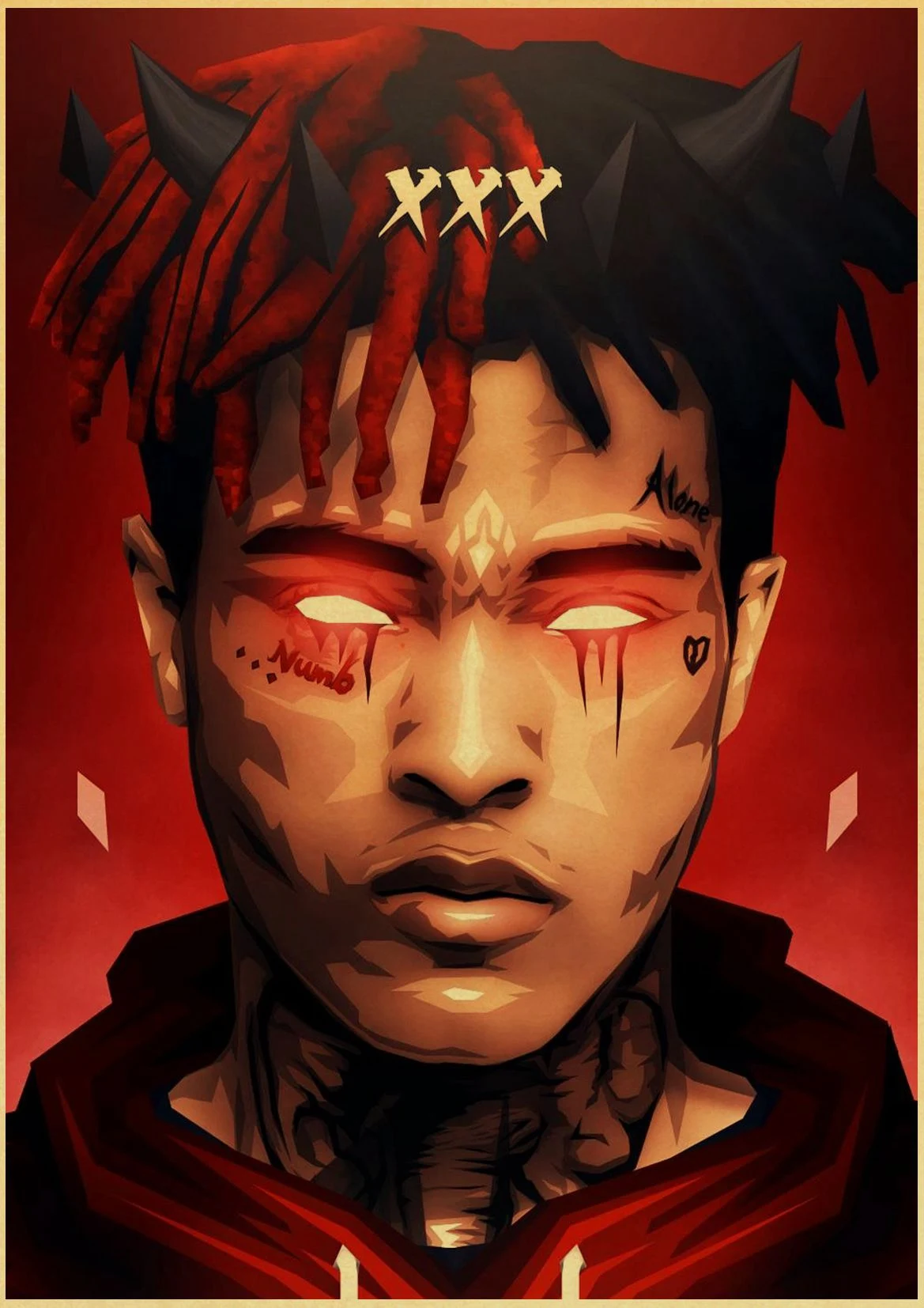 xxxtentacion Triple X SAD Vintage Paper Poster Wall Painting Home Decoration 42X30 CM 30X21 CM