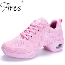 Пожарные женские дышащие кроссовки для танцев; спортивная обувь; мягкая легкая женская прогулочная обувь; Современная обувь для джаза; цвет черный, белый