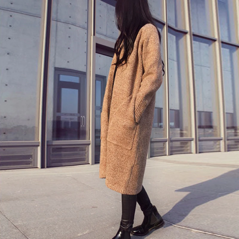 Women's Clothing 2018 Spring Autumn Winter Single Breasted Cashmere Knitted Pocket Long Cardigans Fashion Women Sweaters Coat Women's Clothing 2018 Spring Autumn Winter Single Breasted Cashmere Knitted Pocket Long Cardigans Fashion Women Sweaters Coat