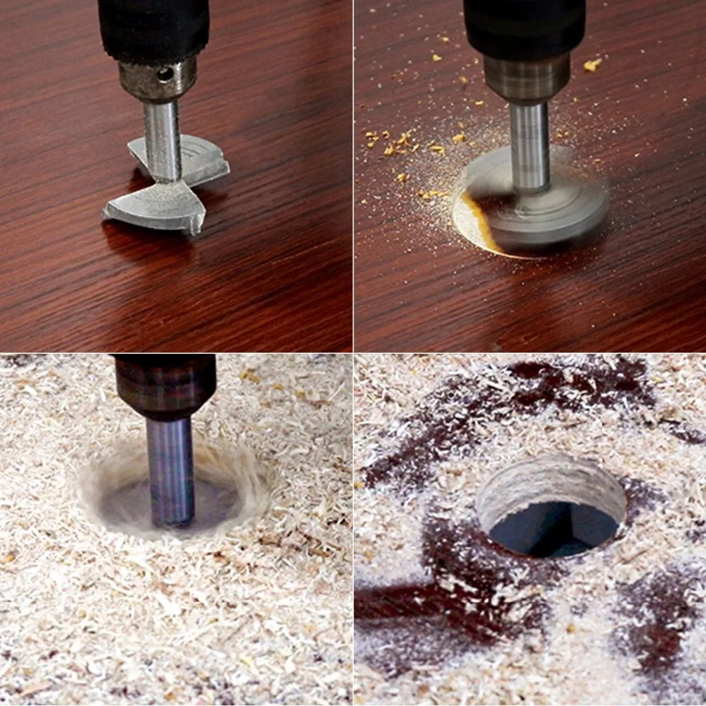 Forstner Bit Carbon High Speed Steel Woodworking Hole Saw Set Auger Opener Drilling Wood Plastic Plywood with Round Shank-1