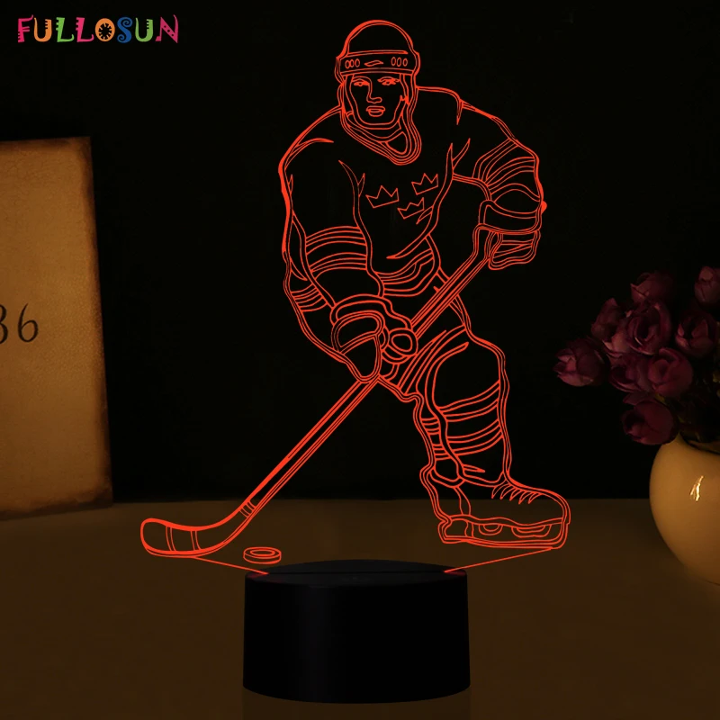 Luzes da Noite hóquei no gelo atleta 3d Fonte de Luz : Lâmpadas Led