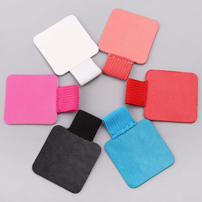 

3pcs Square Self-adhesive Leather Pen Clip Pencil Elastic Loop For Notebooks Journals Clipboards Pens Holder