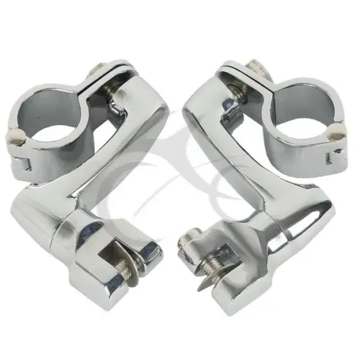 Chrome Foot Peg Mounts For Harley 1 1/4" 32mm Engine Guard Highway Pegs