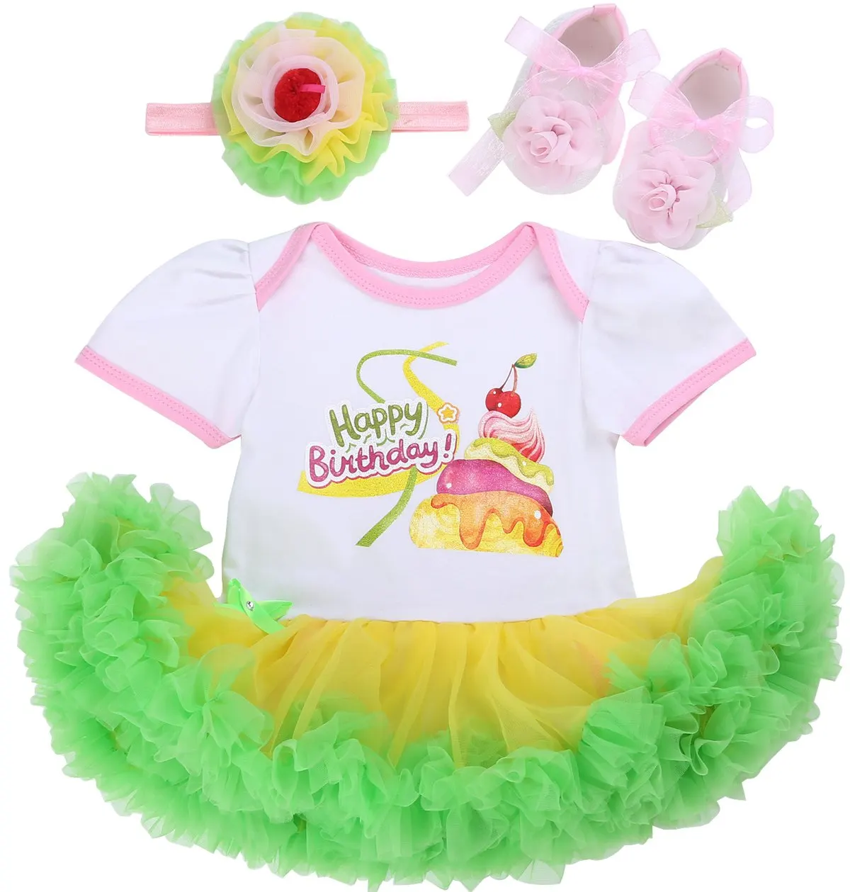 Buy Ruffle 1st Birthday Girl Tutu Dress Set Newborn