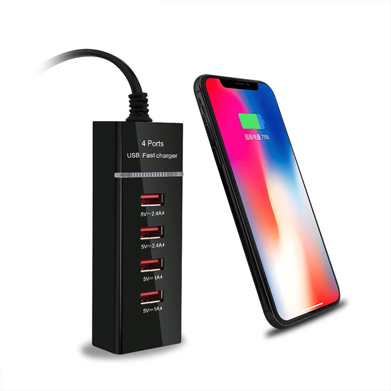 Универсальный ЕС США штекер 4 USB порт быстрое зарядное устройство для телефона USB розетка дорожная настенная мощность Быстрая Зарядка адаптер для IPhone samsung Xiaomi