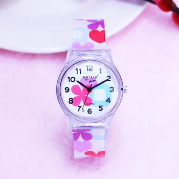 

2018 willis young women men kiss transparent quartz watches children girls kids electronic personality resin face wristwatches