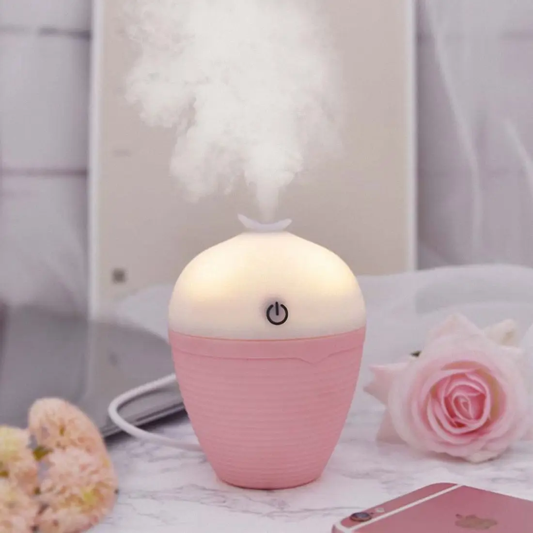

High Quality 120ml Cute Wish Bottle Ultrasonic Desktop USB Mini Office Home Bedroom Air LED Humidifier
