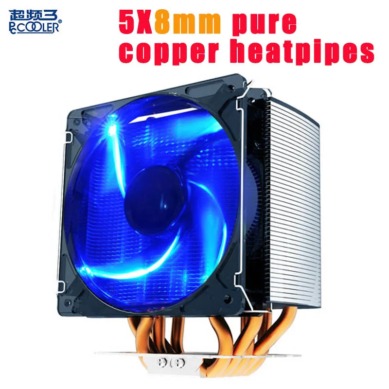 

PCcooling cpu cooler 5 8mm heatpipes 12cm LED 4pin PWM quiet fan cpu cooling radiator fan AMD Intel 775 1150 1151 1155 1156