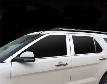 

Car styling car window trims cover stainless steel glass window garnish pillar middle column trim for ford explorer