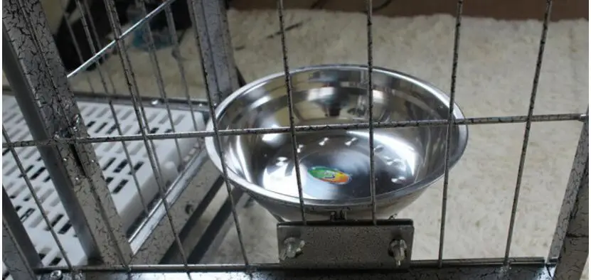 Кормушка для собак из нержавеющей стали, миска для домашних животных с фиксированным кронштейном