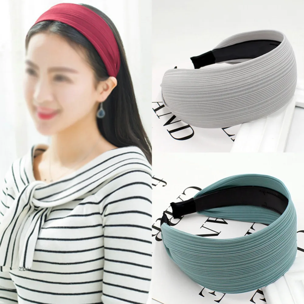 Fashion Headbands New Cloth Head Buckle Headscarf for Women 4 Pure