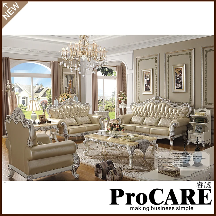 Luxury European Baroque  Style  living  room  furniture wood 