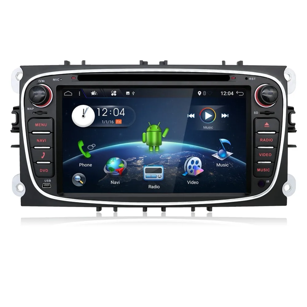 Новый 7 дюймов 4 ядра HD Android 1 dvd-плеер автомобиля gps Навигация Радио Аудио для Ford Focus