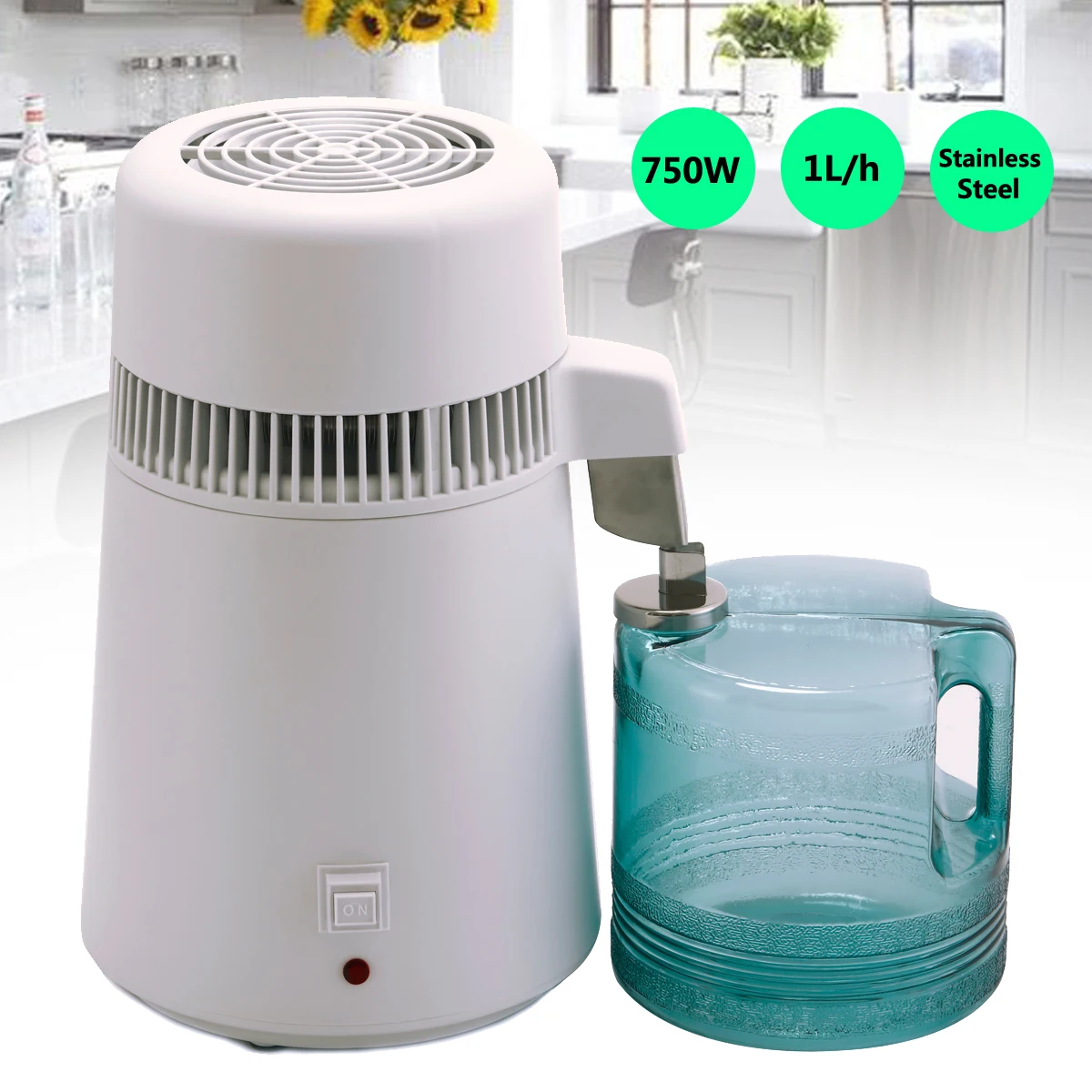 4L 750W Home Pure Water Distiller Distilled Water Machine Distillation