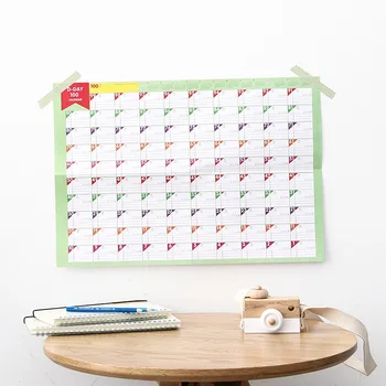 

Coloffice 2PCS/Lot 100 Day Countdown 2018 Calendar Learning Goals Table Work Schedule Periodic Planner Office School Supplies