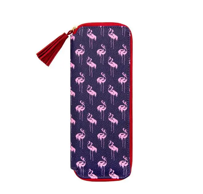 

Floral Slim Pencil Bag Creative PU Leather Zipper Bag 21.4*8.5CM 1 Piece