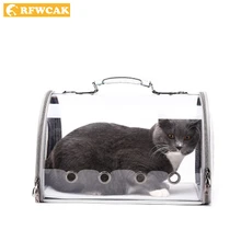 RFWCAK Transparent Cat Dog Carrier Bag Breathable Pet Travel Handbag Foldable Outdoor Shoulder Bags Puppy Travel Carrying Bags