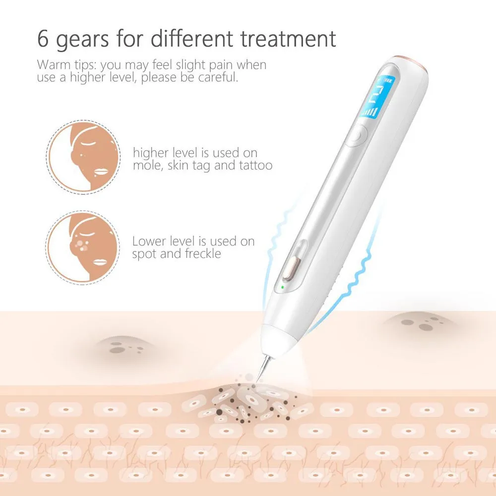 Novo Laser Plasma Caneta Remover Sardas Rosto Recarregável Rugas Verruga Ponto Mole Tatuagem Dot Removedor Facial Pele Mais Limpa 2020 12 High Quality Beleza e saúde