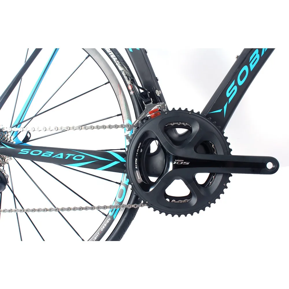 Sale SOBATO Size 52CM BIKE 700C Road Bike Full Carbon Fiber Frame Complete Racing Bicycle 22 speed 5800/6800 groupset 6