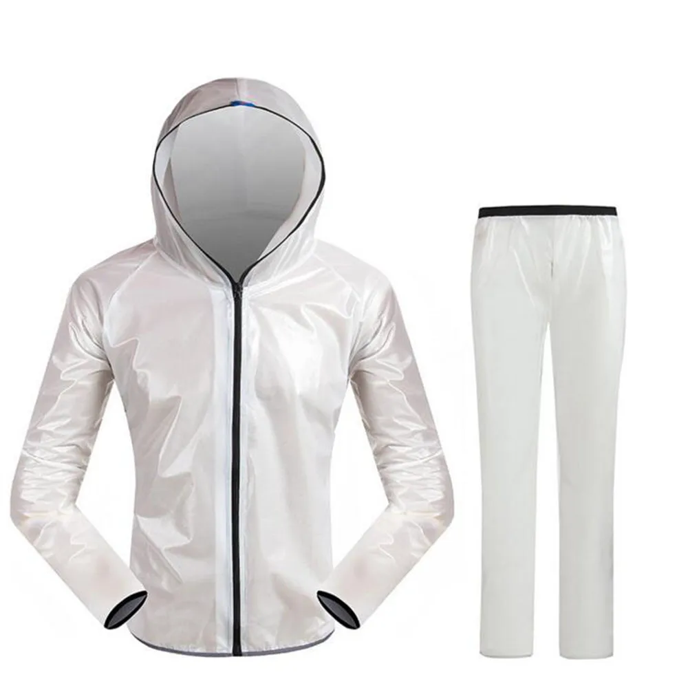 Водонепроницаемые куртки для езды на мотоцикле, брюки, комплекты для мужчин и женщин, для спорта на открытом воздухе, Непромокаемая Куртка для езды на мотоцикле, дождевик, комплект - Цвет: white