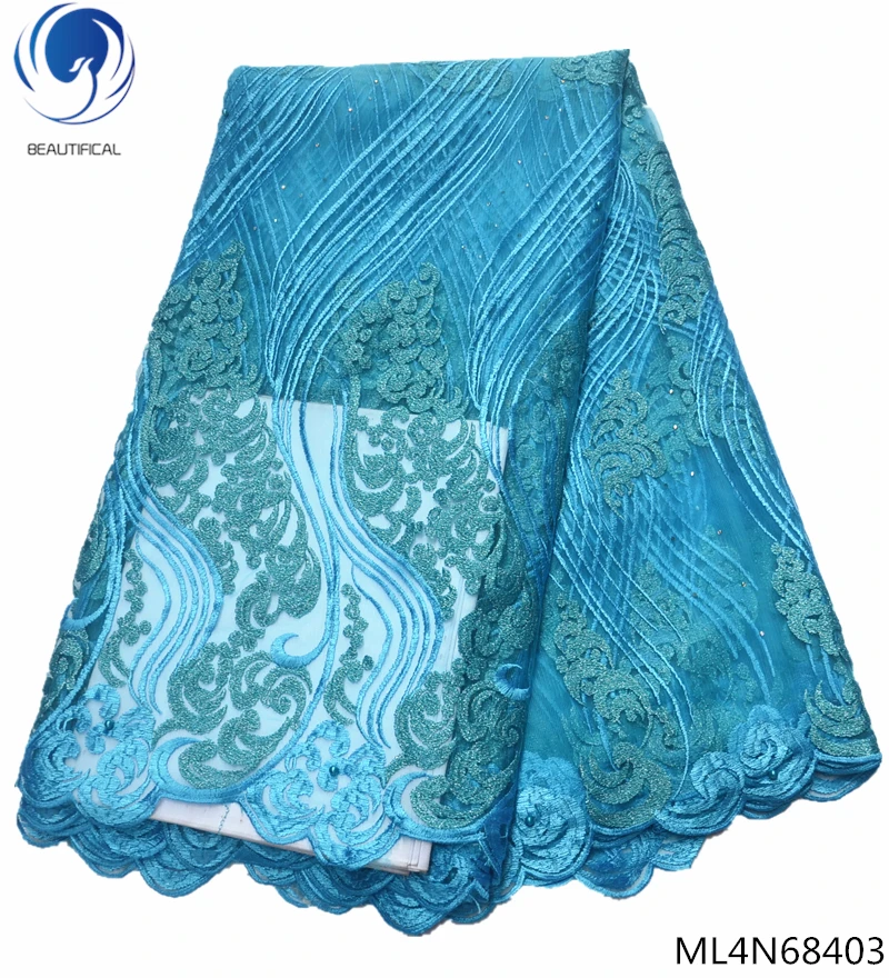 

BEAUTIFICAL rhinestone african tulle lace fabrics 2019 nigerian lace fabrics for wedding french laces high quality ML4N684