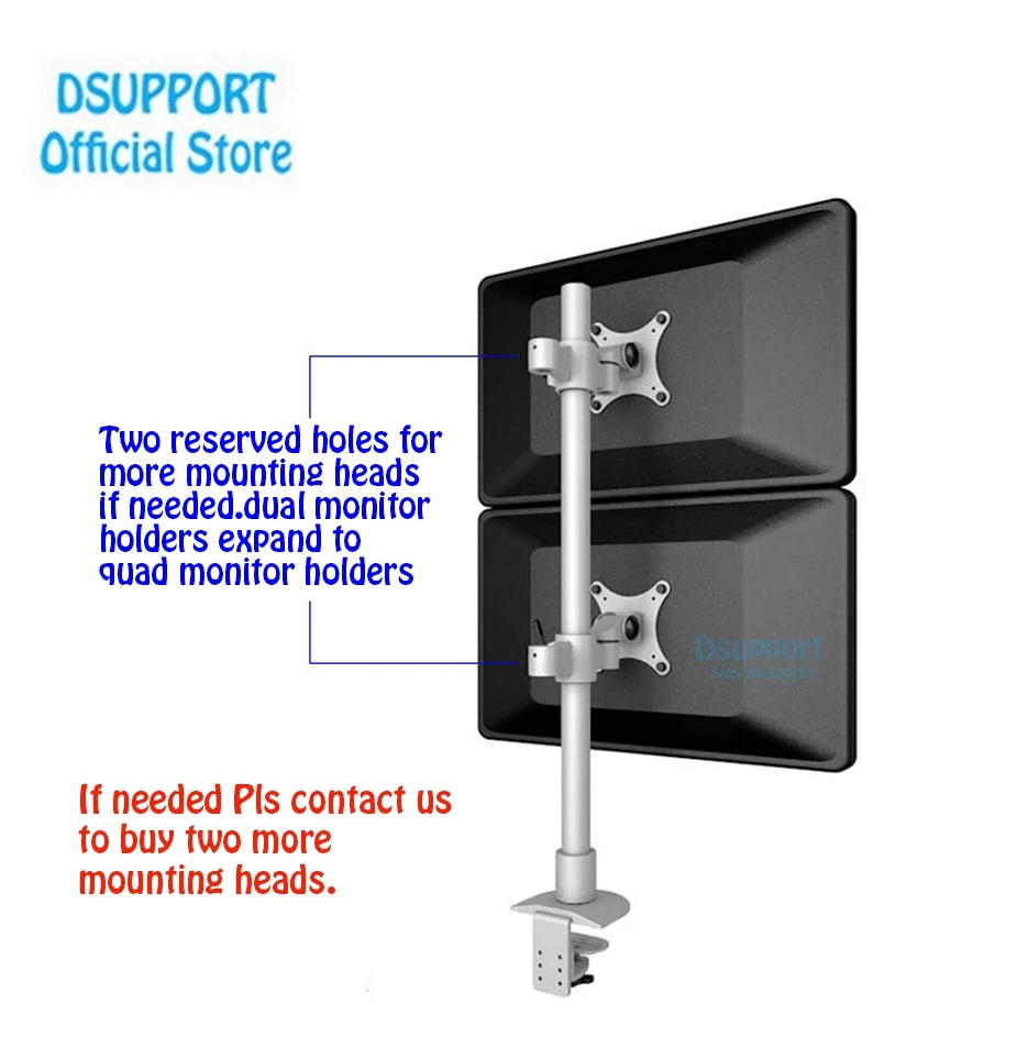 L02S алюминиевый сплав вверх и вниз 14-27 дюймов двойной монитор держатель Поддержка настольный ЖК светодиодный дисплей кронштейн