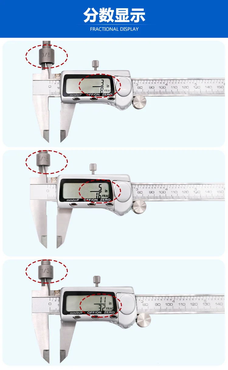 Промышленный Электронный штангенциркуль нонира из нержавеющей стали 0-150/200 мм, дисплей, сделанный на английском и китайском языках