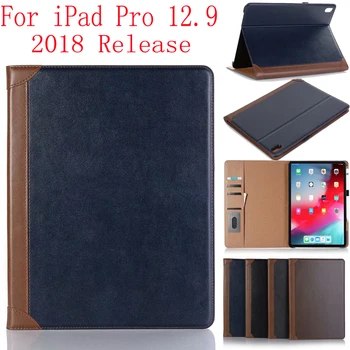 

For iPad Pro 12.9 Case 2018 Release Magnetic Smart Flip Leather Book Cover Card Packet Kickstand Flip Cover Sleep Wake 12.9inch