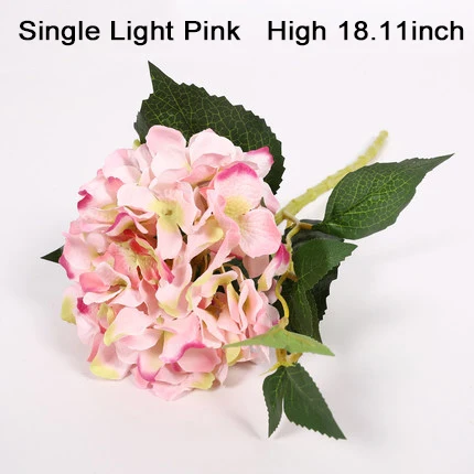 Xuanxiaotong 45 cm 1 pc Long Stem Silk Hydrangea Artificial Flowers Branch Purple White Pink Green Blue Hydrangea Faux Flowers - Цвет: single light pink