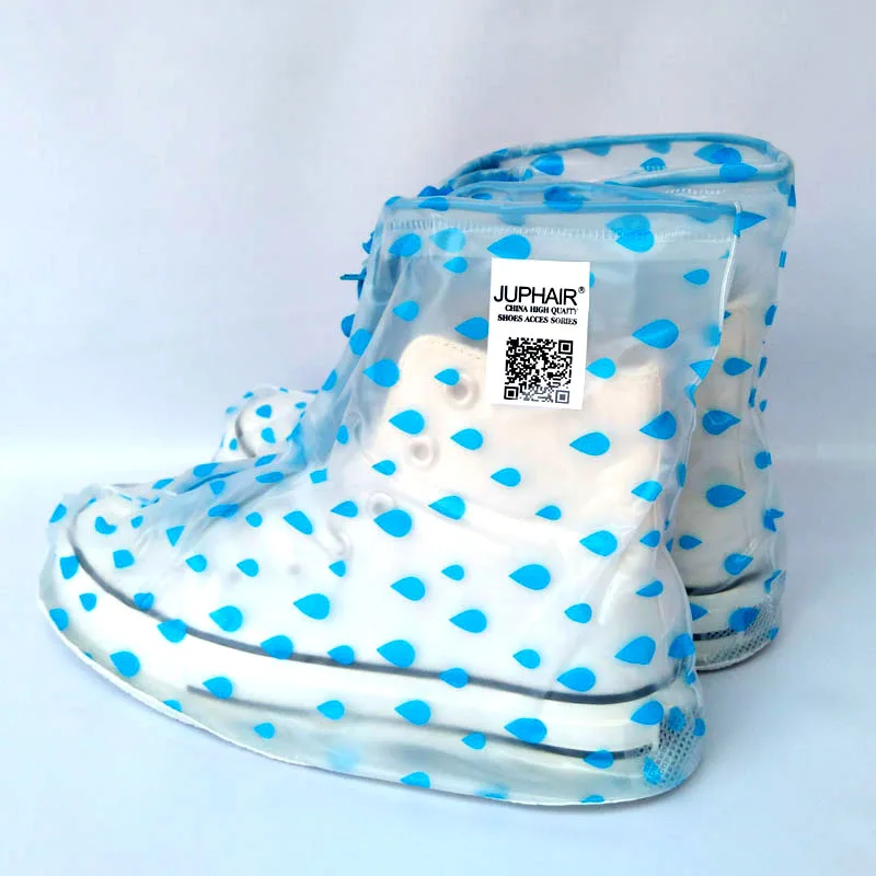 JUP Reusable Covers Slip-resistant Zipper Rain Boot Overshoes Environmental protection PVC Waterproof Wear Resistant Shoes Cover