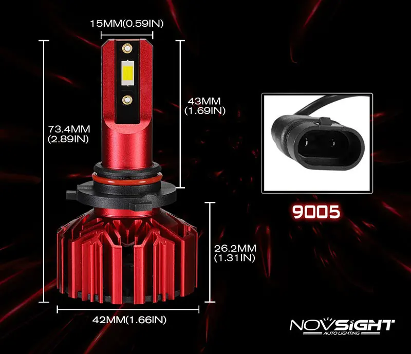 NOVSIGHT 2 предмета светодио дный лампы фар H1 H4 HB2 H7 H11 H3 9005 HB3 9006 HB4 дальнего 6000 К белый 10000LM IP68 туман свет для автомобилей