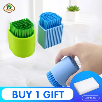 

MSJO Silicone Brush Cleaning Clothes Shoes Sink Tub Tile Potted Straw Bathroom Accessories Cleaner Brush For Wash Cleaning Tools