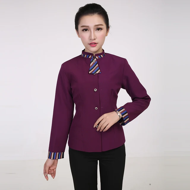 Spliced Tie Cuff High end restaurant Waitress Waiter Uniforms Bakery