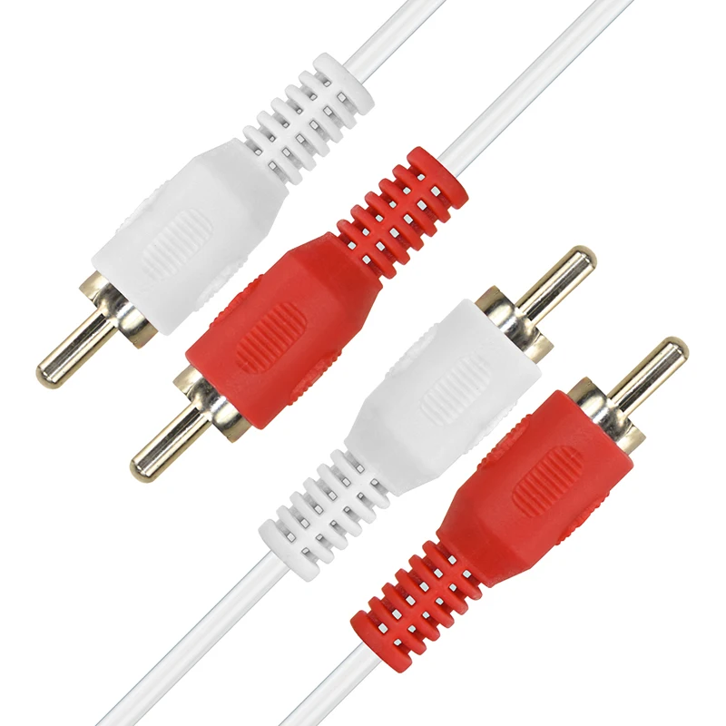 

CABLETIME RCA Audio Cable 3.5mm Jack 2RCA to 2 RCA Cable Male to Male Gold Plated Cable For Home Theater DVD TV Amplifier N194