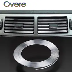 Overe 3 м автомобиля внутренние формовки Chrome прокладки DIY для Seat Leon Ibiza Skoda Rapid Fabia Octavia йети Audi A3 A4 B8 B6 B7 A6 C5 C6